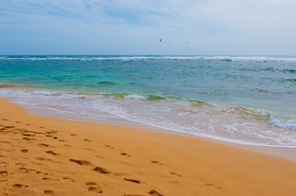 Footsteps at Maha‛ulepu Beach